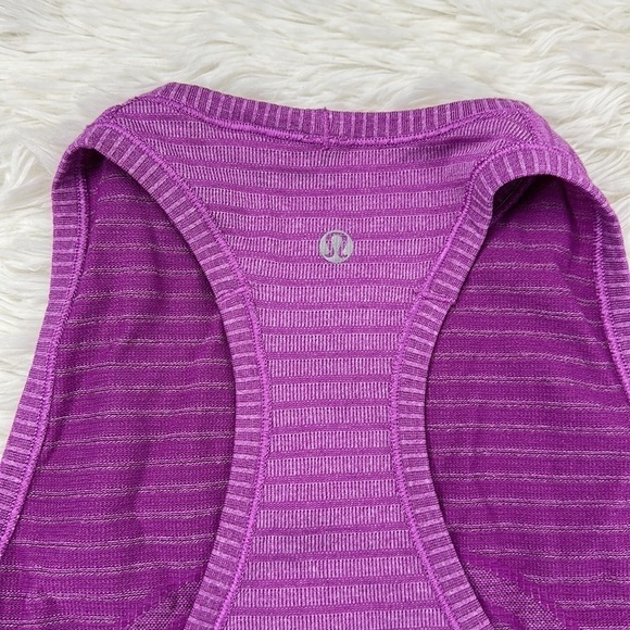 🔥$SALE$🔥 Lululemon Swiftly Tech Tank Rugby Stripe Tonal Heathered Ultra Violet - Picture 5 of 5
